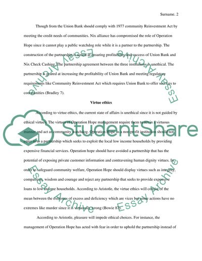 Operation Hope unethical partnership decision with Union Bank and Nix Check Cashing