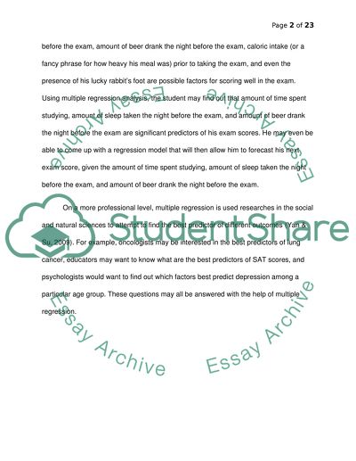 Multiple Regression as One of the Most Widely Used Tools in Statistical Analysis