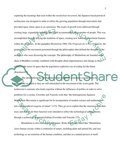 The Connection of The Metabolist Movement With Traditional Japanese Architecture and Urban Design