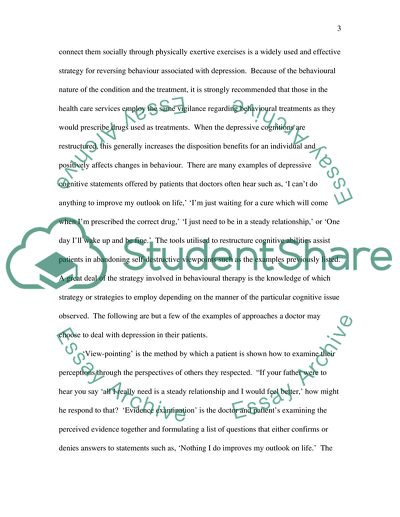 Behaviour Therapy for Depression