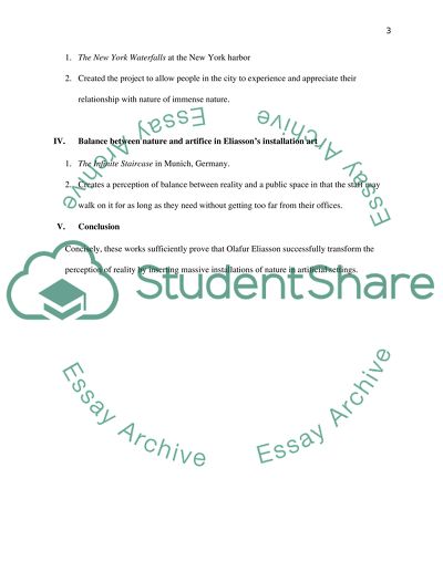 Installation art of Olafur Eliasson