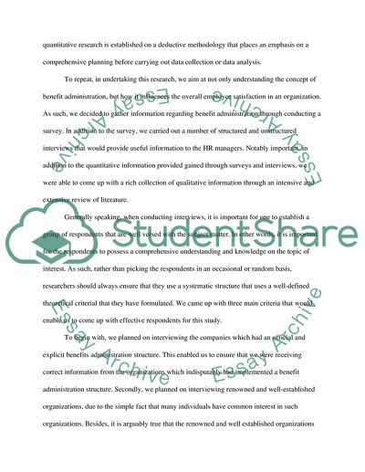 Benefit administration method