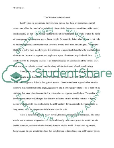 The Weather and Our Mood