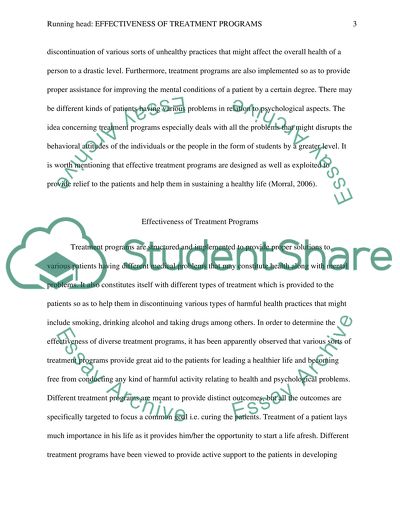 Effectiveness of Treatment Programs