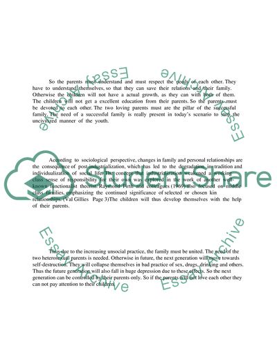 Examine the view that successful families need two loving heterosexual parents