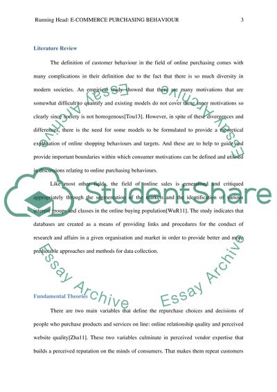 E-Commerce Purchasing Behaviour