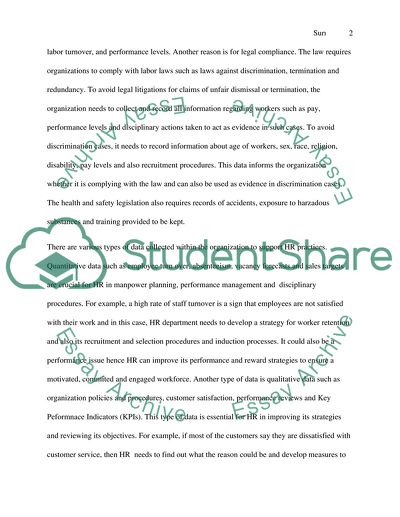 Why the Organization Needs to Collect Data, Types of Data Collected and Methods of Collection