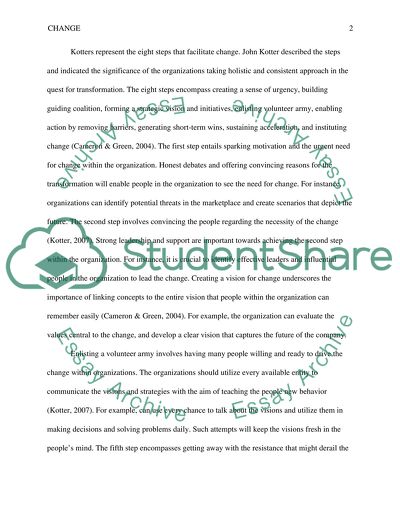 Kotters Change Model