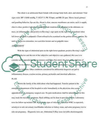 Episodic Notes and Analysis: Appendicitis