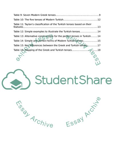 Greek and Turkish Tenses