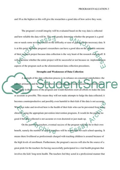 program evaluation essay