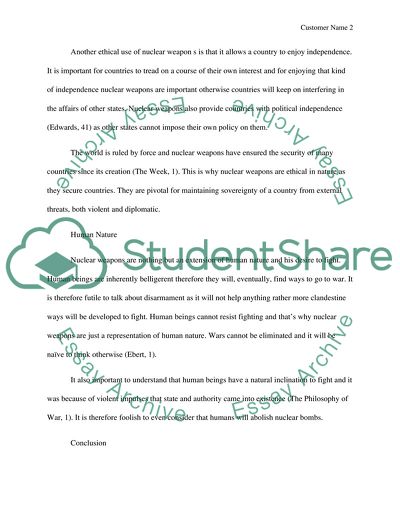 The Ethical Use of Nuclear Weapons