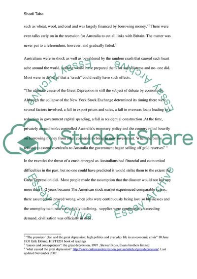 The Great Depression of the 1930s in Australia