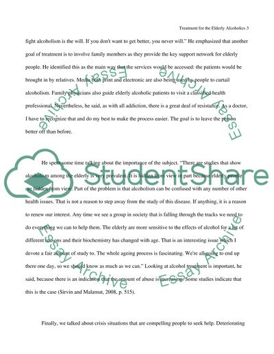 Treament for the elderly alcoholic