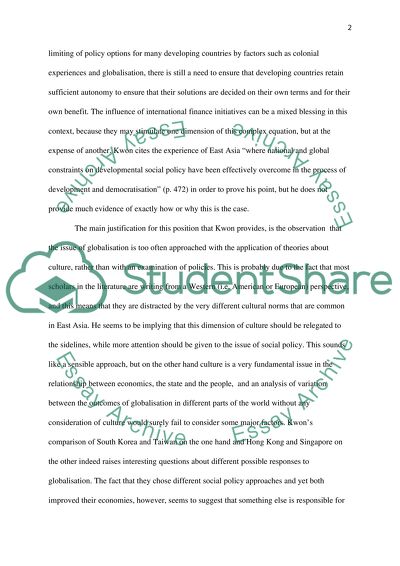 Review Article: Social Policy and Development in Global Context