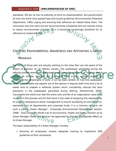 Implementation of Environmental Management System