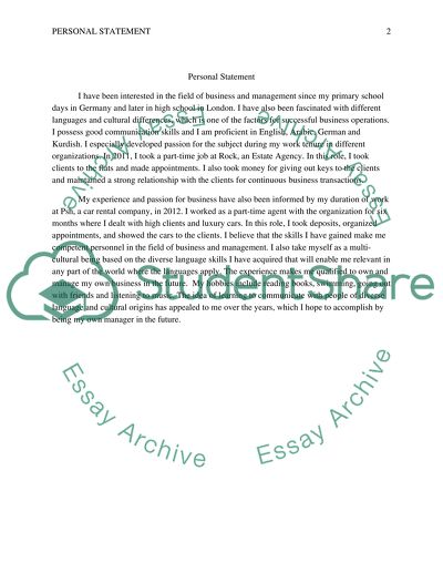 My Experience and Passion for Business