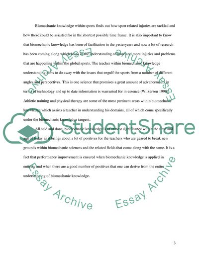 The Value of Biomechanic Knowledge as a Teacher