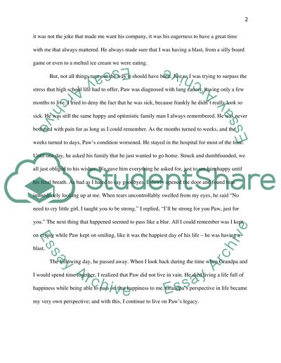 Choose an important person that you have looked up to and who has helped you in your life