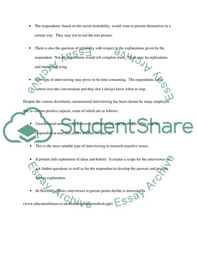 Unstructured Interviews