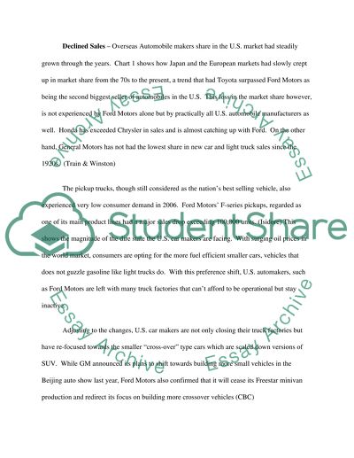 Ford Motors Loss in 2006 and Its Influences in the US Automobile Market