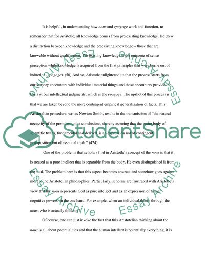 What Does Aristotle Say About Nous