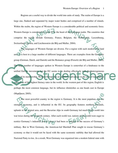 Western Europe: Overview of a Region