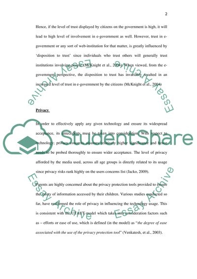 Technology adoption of e-government from the perspective of citizens