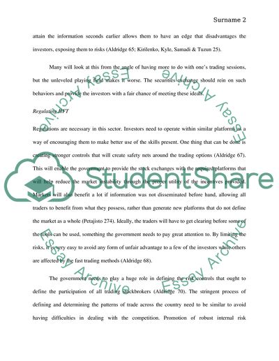 High frequency trading