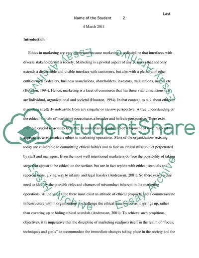 Ethics and Marketing