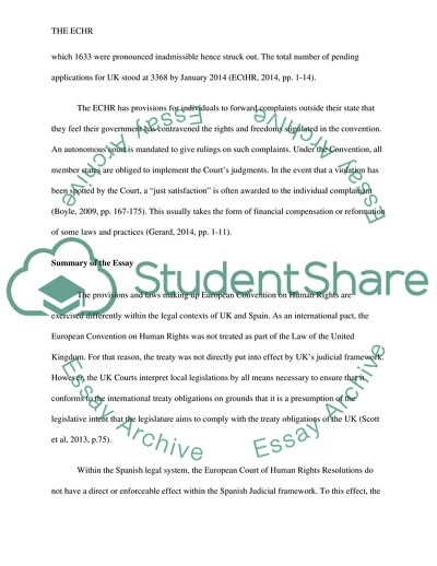 How the UK and Spain Apply the ECHR within Their Own Legal Systems