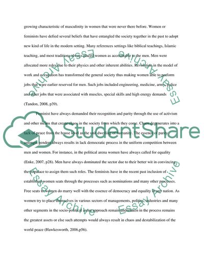 Does Feminism Remain too Masculine in Its Conception of World Peace