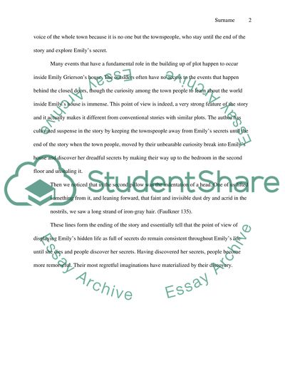 Analysis of A Rose for Emily by William Faulkner