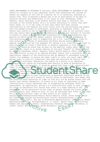 Legal environment of business W 1