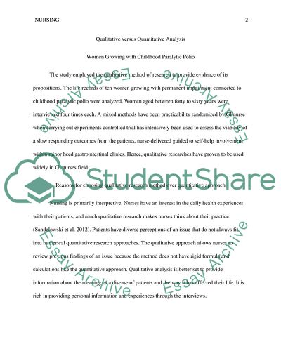 Why you chose the qualitative versus quantitative approach