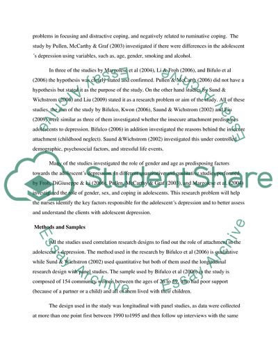 Factors Responsible for the Adolescent Depression