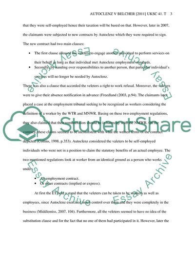 The Decision of the Supreme Court in Autoclenz V. Belcher