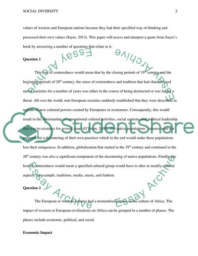 Decentering of African Culture by European and Western Nations