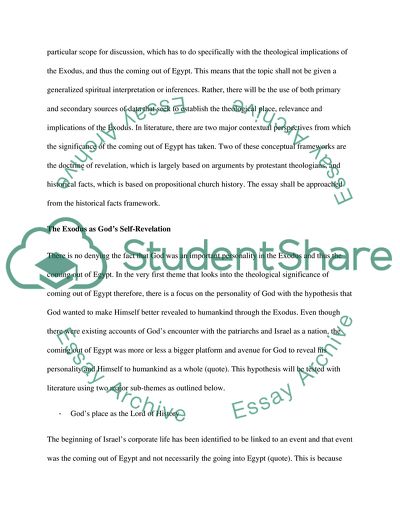 How the Israelites Went to Egypt and Came out of Egypt