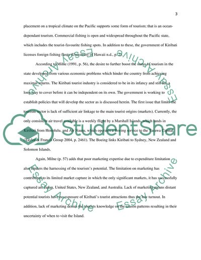 Relationship between Tourism Policy and Development in Kiribati