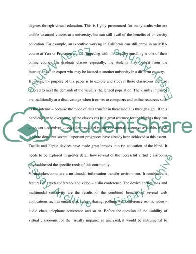 Accessible Virtual Classroom For Visually Impaired Students