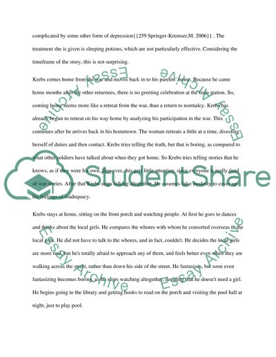 Understanding Depression in A Soldiers Home and A Sorrowful Woman