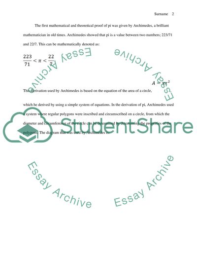 Solve for the value of pi