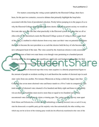 Should the Electoral College still be in place