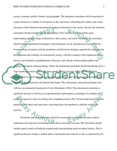 How to structure educational curriculum