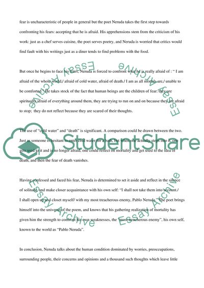 Fear by Pablo Neruda