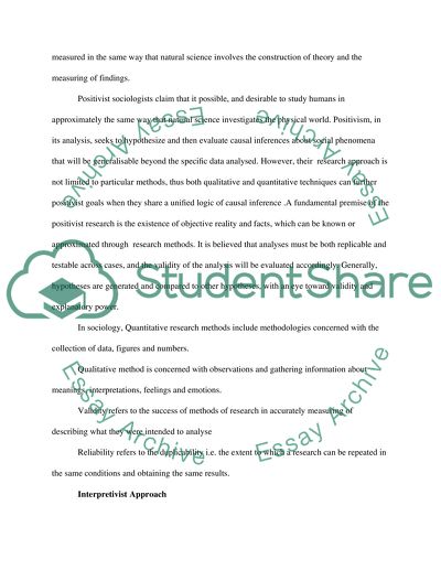 The Positivist and Interpositivist Approaches To Sociology
