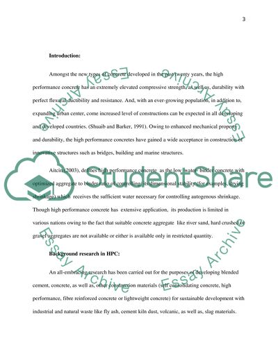 High Performance Concrete Materials and Their Use in Innovative Structural Solutions