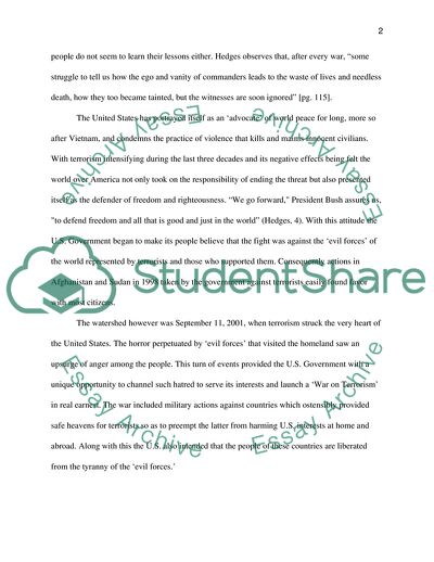 Civilian Support for the United States Government in the War on Terrorism