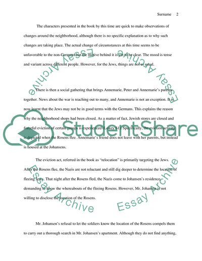 Analysis of Number the Stars by Lois Lowry